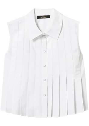 TWINSET pleated cropped shirt - White