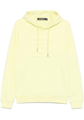 Karl Lagerfeld slogan-embossed hoodie - Yellow
