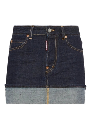 DSQUARED2 Dark Cimosa double-layered denim mini skirt - Blue