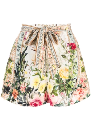 Camilla Renaissance Romance-print silk shorts - Multicolour