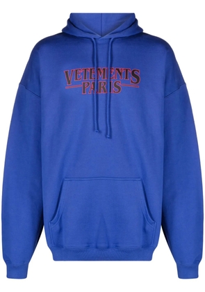 VETEMENTS logo-print cotton hoodie - Blue