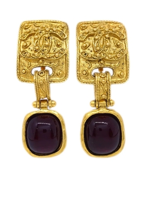 CHANEL Pre-Owned 1994 CC dangle clip-on earrings - Gold