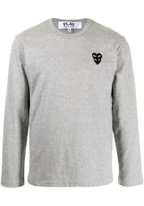 Comme Des Garçons Play chest logo-patch jumper - Grey