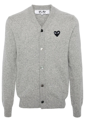Comme Des Garçons Play logo patch v-neck cardigan - Grey