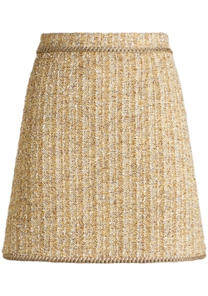 ETRO bouclé high-waisted mini skirt - Yellow
