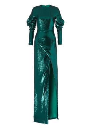 Genny sequin-embellished maxi dress - Green