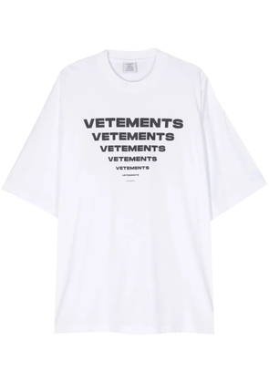 VETEMENTS logo-print cotton T-shirt - White