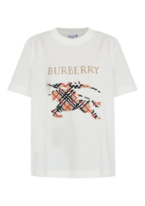 Burberry check-motif graphic T-shirt - White