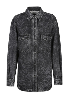 Golden Goose flower-print denim shirt - Black