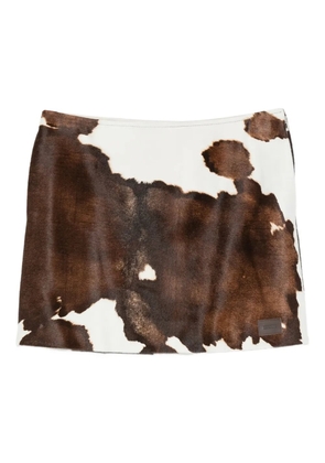 Moschino cow-print mini skirt - Brown