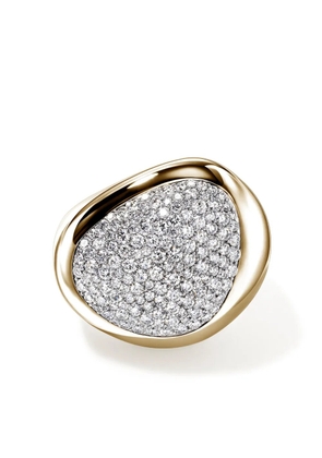 John Hardy 14kt yellow gold Pebble diamond ring