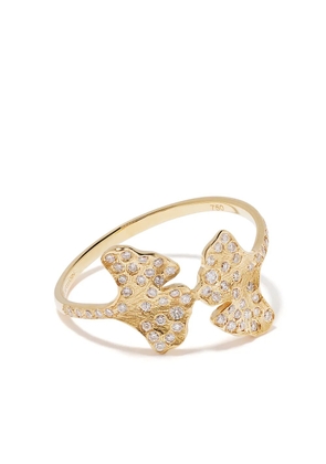 Aurelie Bidermann 18kt yellow gold Ginkgo diamond ring