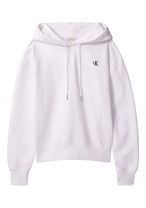 Calvin Klein Jeans embroidered logo hoodie - White
