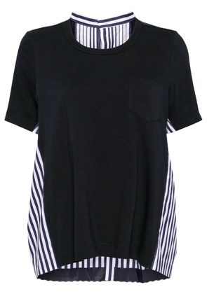 sacai panelled cotton T-shirt - Blue