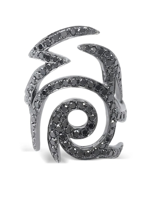 Stefere 18K white gold diamond spiral ring - Black