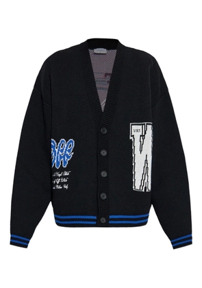 Off-White logo-knit cardigan - Black