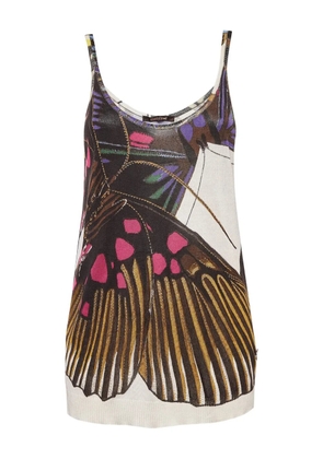 Roberto Cavalli Vintage butterfly-print tank top - White
