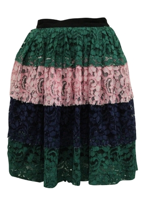 MSGM striped lace mini skirt - Green