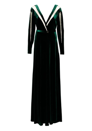 Saiid Kobeisy velvet long dress - Green