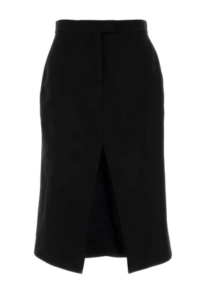 Alexander McQueen wool split-front skirt - Black
