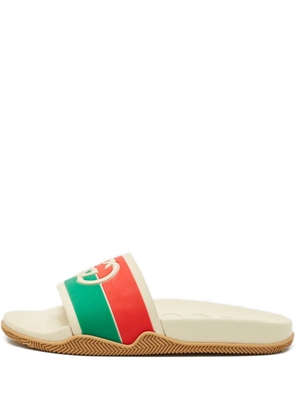 Gucci Pre-Owned stripe slides - Neutrals