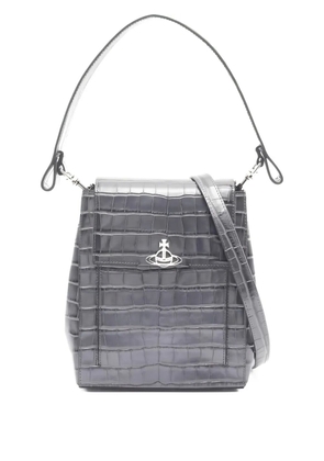 Vivienne Westwood Pre-Owned 2020s Rosemary croc-embossed shoulder bag - Grey
