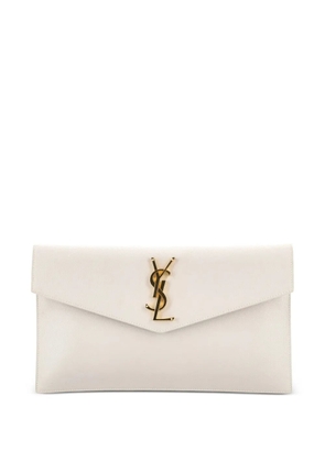 Saint Laurent Pre-Owned Uptown Pouch Leather clutch bag - White