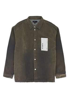 Purple Brand STADIUM 'green' long-sleeve denim shirt jacket
