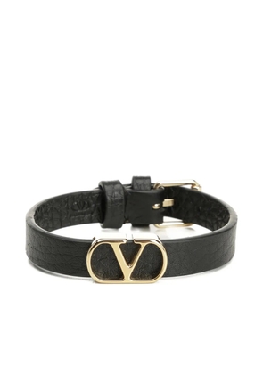 Valentino Garavani v-logo leather bracelet - Black