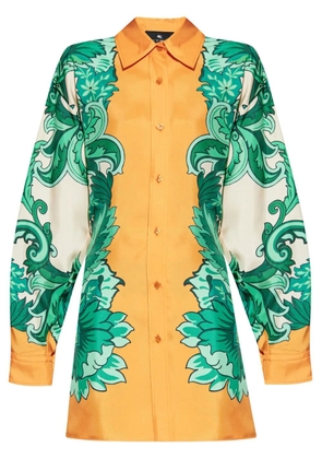 ETRO floral-print silk shirt - Orange