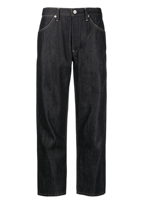 Jil Sander contrast-stitching cotton straight-leg jeans - Blue