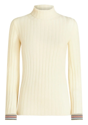 ETRO ribbed-knit striped-edge jumper - White