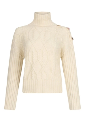 LIU JO cable-knit jewel-button sweater - Neutrals