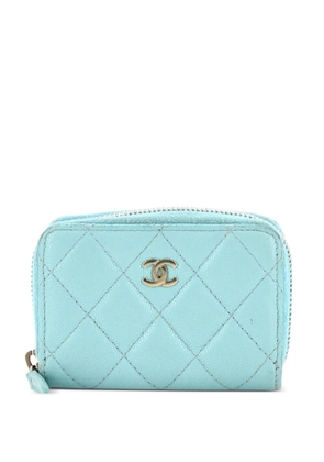 CHANEL Pre-Owned Zip Around Wallet Quilted Caviar small wallets - Blue