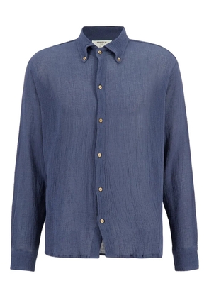 SPIRITUM TULUM button-down cotton-gauze shirt - Blue