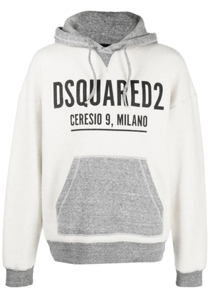DSQUARED2 logo-print cotton hoodie - White