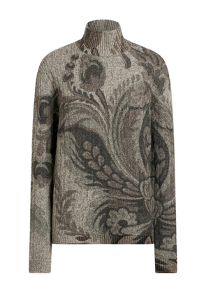 ETRO paisley-pattern ribbed sweater - Grey