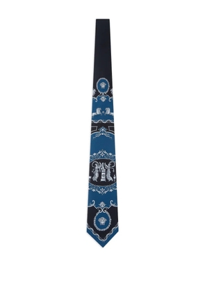 Versace printed silk tie - Blue