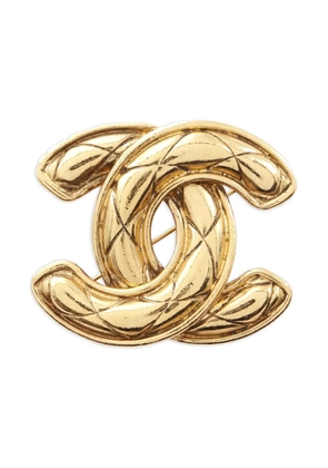 CHANEL Pre-Owned 1986-1988 CC-logo brooch - Gold