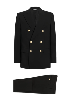 Dolce & Gabbana Martini-fit gold-button double-breasted suit - Black