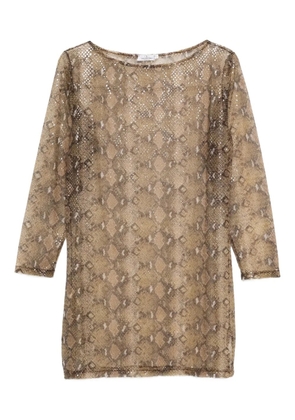 Valentino Garavani Pre-Owned 1990s snakeskin mesh dress - Neutrals
