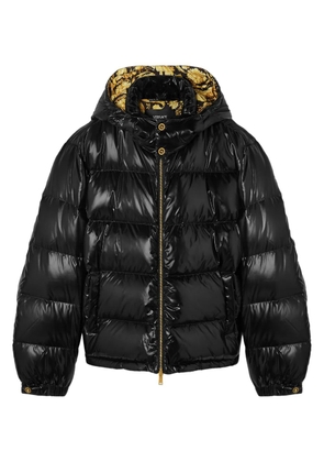 Versace hooded puffer jacket - Black