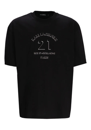 Karl Lagerfeld paris-embroidered cotton t-shirt - Black