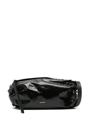 Jil Sander small logo-foil-print leather bag - Black