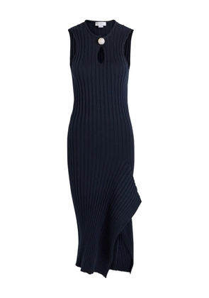 Stella McCartney rib keyhole midi dress - Blue