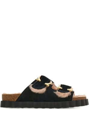 Ferragamo Gancini buckle sandals - Black