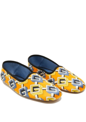 Gucci Pre-Owned geometric-pattern smoking slippers - Orange