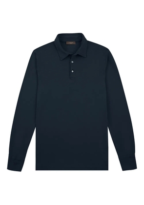 Zanone long-sleeve cotton polo shirt - Blue