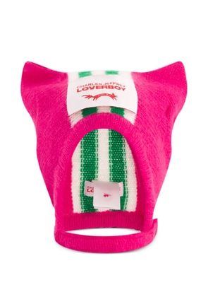 Charles Jeffrey Loverboy ears-detailed stripped hat - Pink