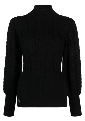 Philipp Plein cable-knit high-neck jumper - Black